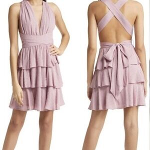 Lulu's Lavender Tiered Mini Dress